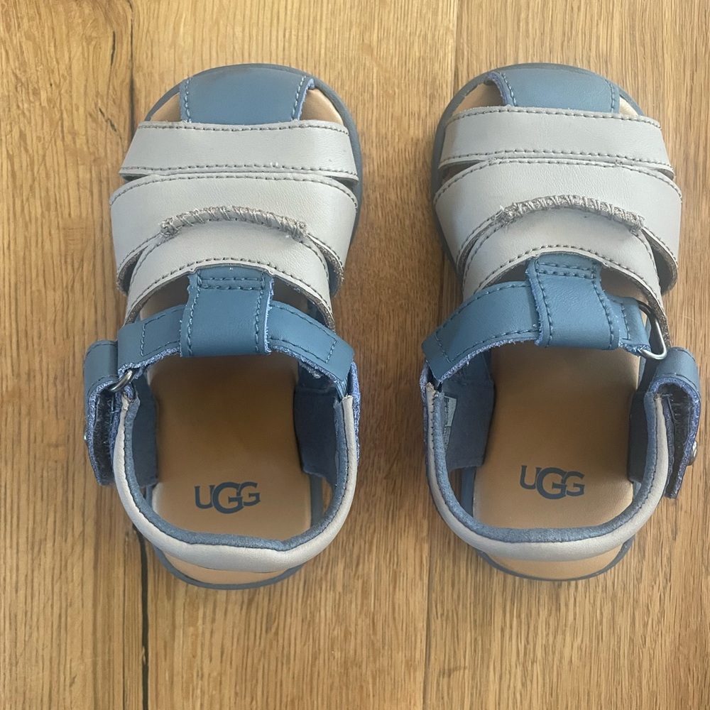 UGG Blue Strappy Sandals with Velcro Straps